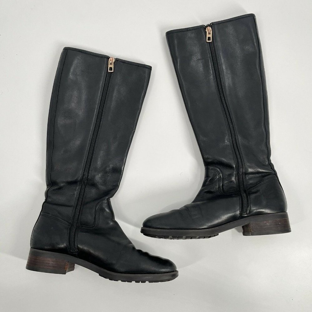 Coach Easton Black Leather Boots Sz 7 Riding - Picture 6 of 10